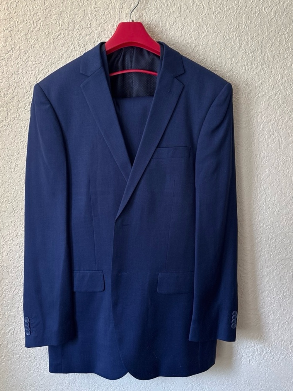 Men's Tailored Navy Suit Jacket - Classic Formal Blazer